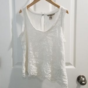 Banana Republic Lace Overlay Sleeveless Top